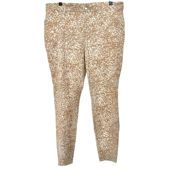 Time And Tru Jeggings Womens XXL 20 High Rise Beige Leopard Printed Stretch - Picture 2 of 10